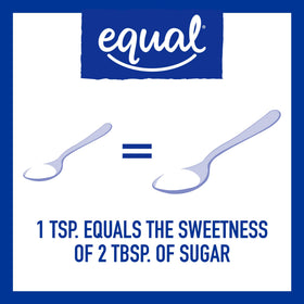 Equal zero calorie sweetener shown in a tea glass adds light sweetness