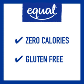 Equal sweetener packet in a coffee cup adds sweetness without calories.