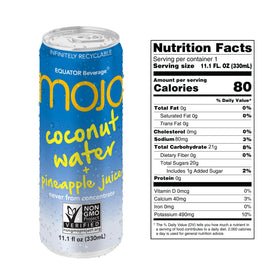 Equator Mojo hydration glass with coconut pineapple juice for post-workout refreshment