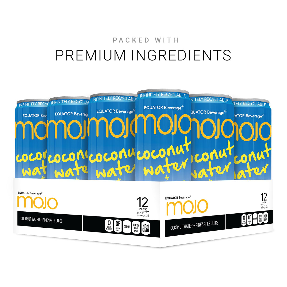Equator Mojo 12-pack packaging showing convenient eco-friendly bottles