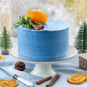 EquSym blue spirulina cake icing shows high-impact color for desserts.