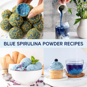 EquSym blue spirulina macarons or frosting highlight the color in pastries.