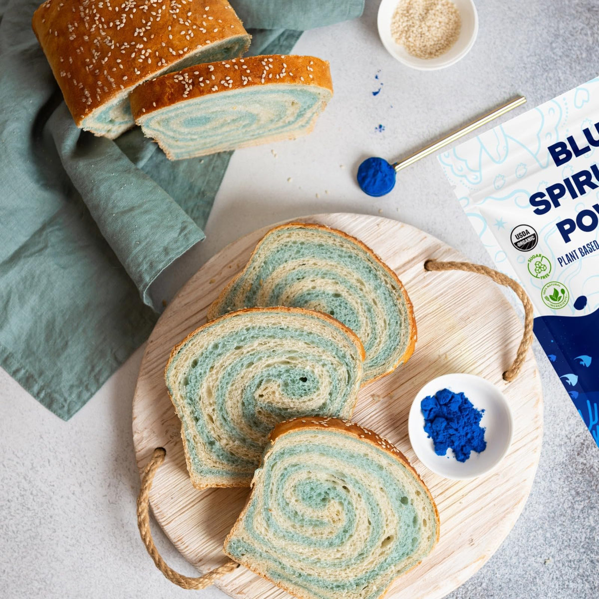 EquSym blue spirulina smoothie bowl showcases natural color in breakfasts.