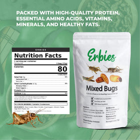 Erbies grasshoppers snack shot emphasizing bold flavor