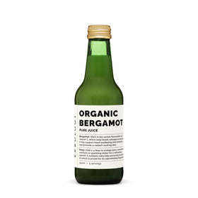 Erbology bergamot juice bottle front shows pure organic freshness for daily wellness.