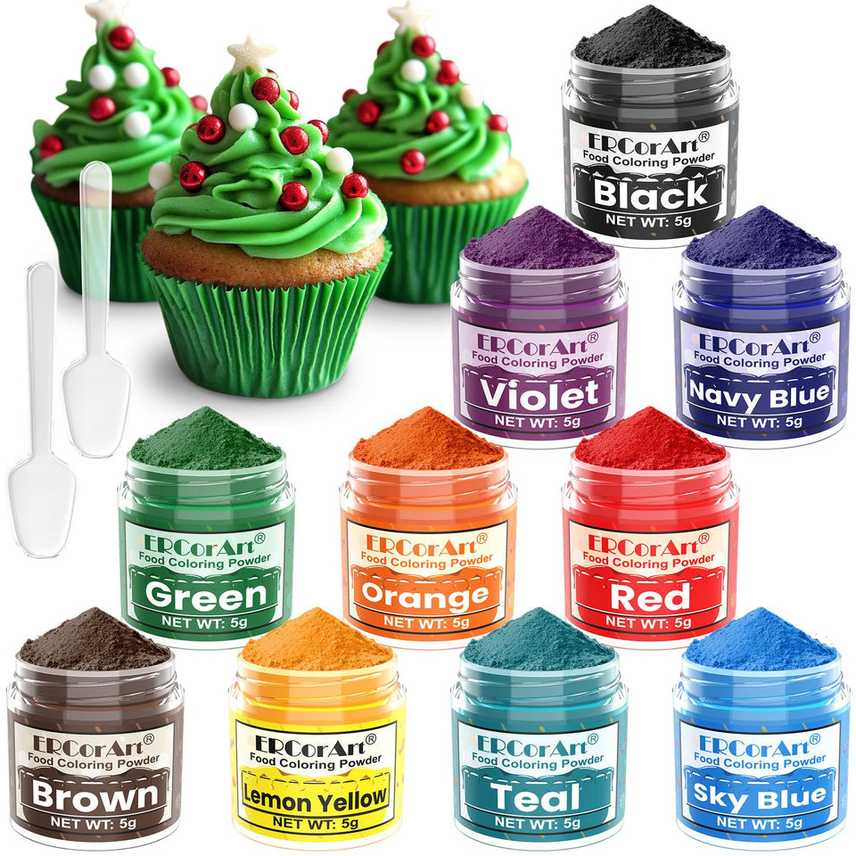 ERCorArt 10 vivid colors powder for vibrant baking results.