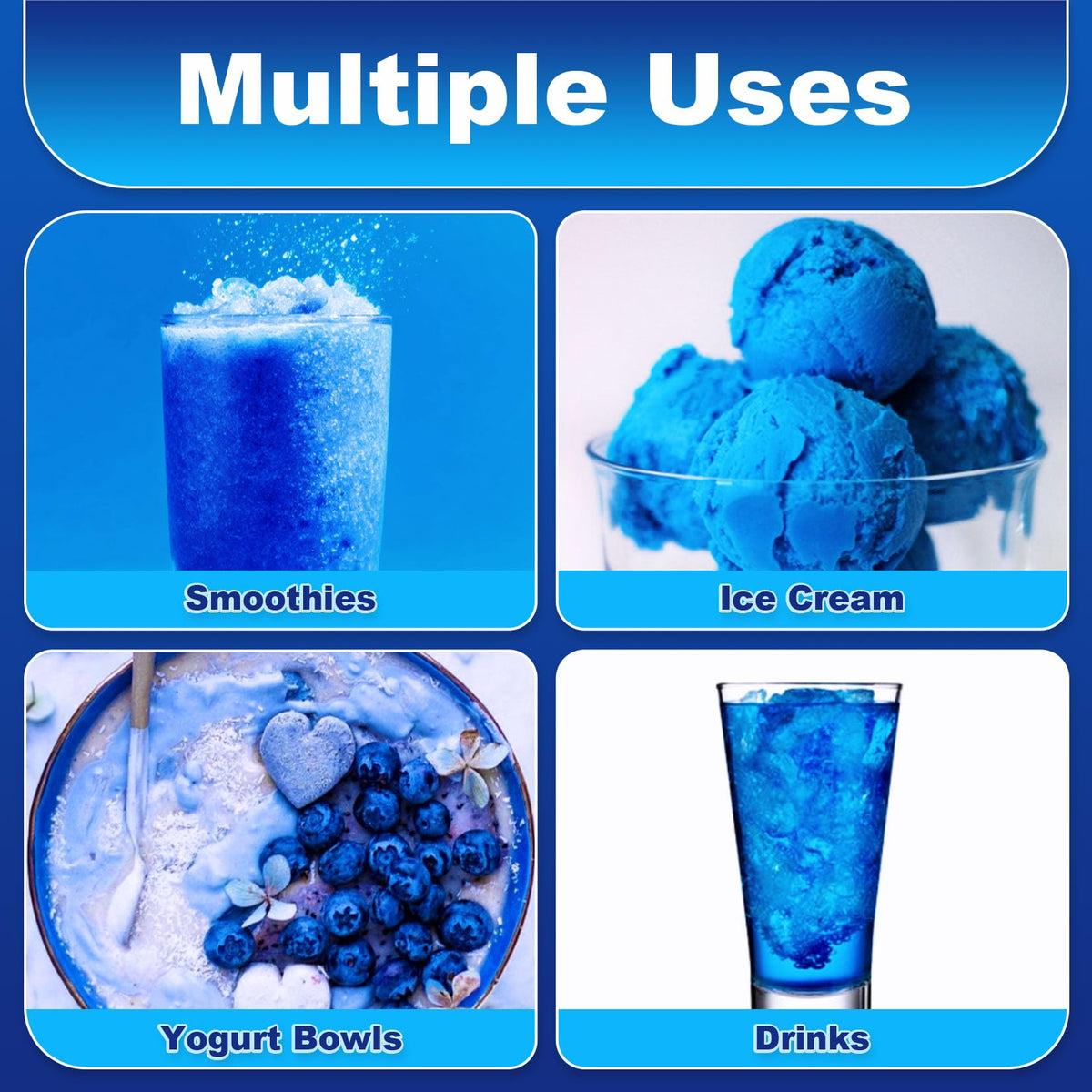 ERCorArt Blue Spirulina Powder blended into juice for vibrant hue