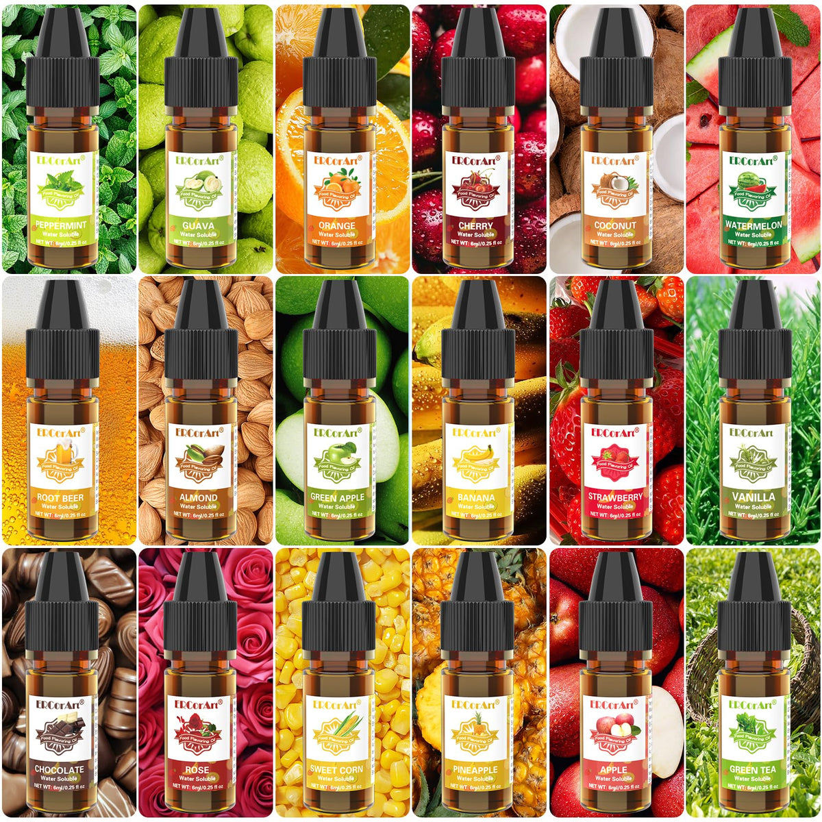 ERCorArt candy flavors pour bottle emphasizes easy-dispense control.