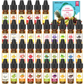 ERCorArt flavoring oil close-up showcasing 36 flavors for culinary inspiration.