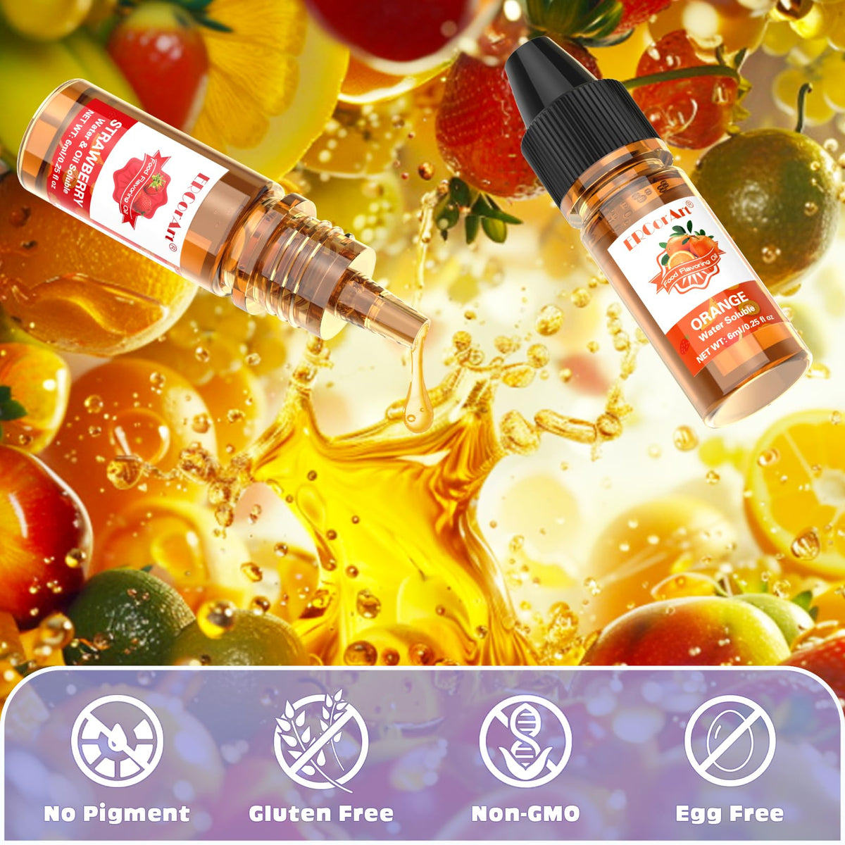 ERCorArt flavoring oil lemon bottle freshens baked goods and drinks.