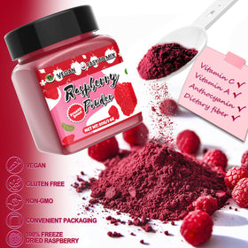 ERCorArt Raspberry Powder packaging close-up shows natural color boost for drinks