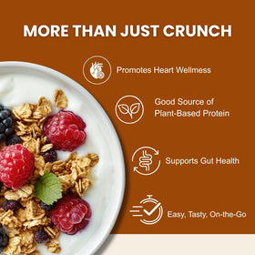 Erin Baker's granola crumble on dessert adds texture and natural sweetness to desserts.
