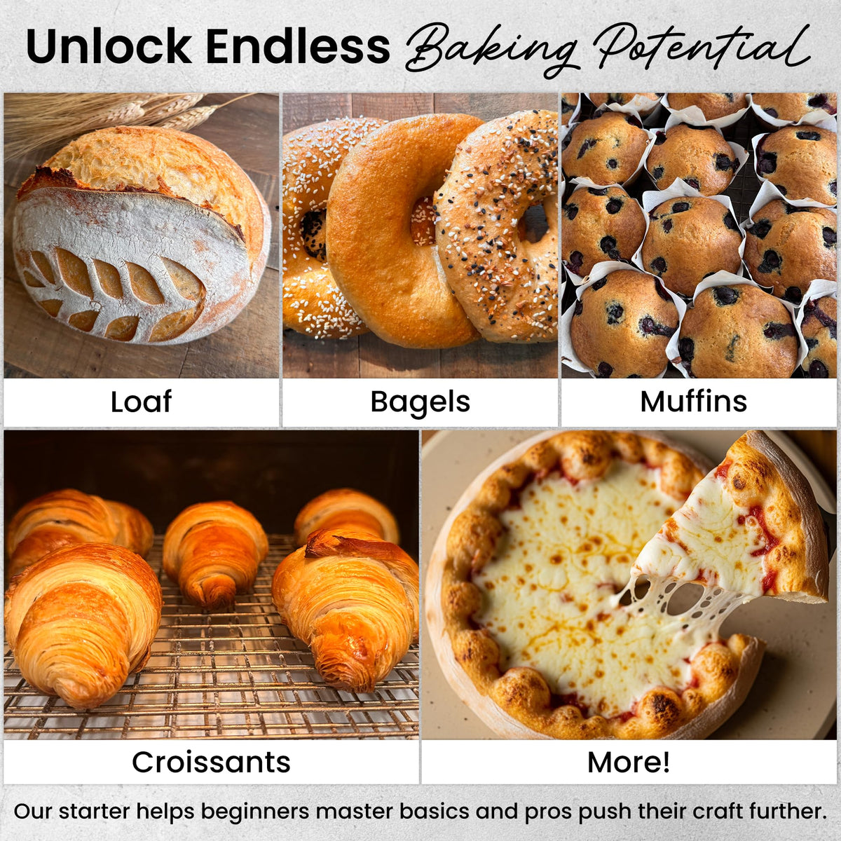 ERNEY muffins, focaccia, and pizza dough ready-to-bake scene for versatile recipes