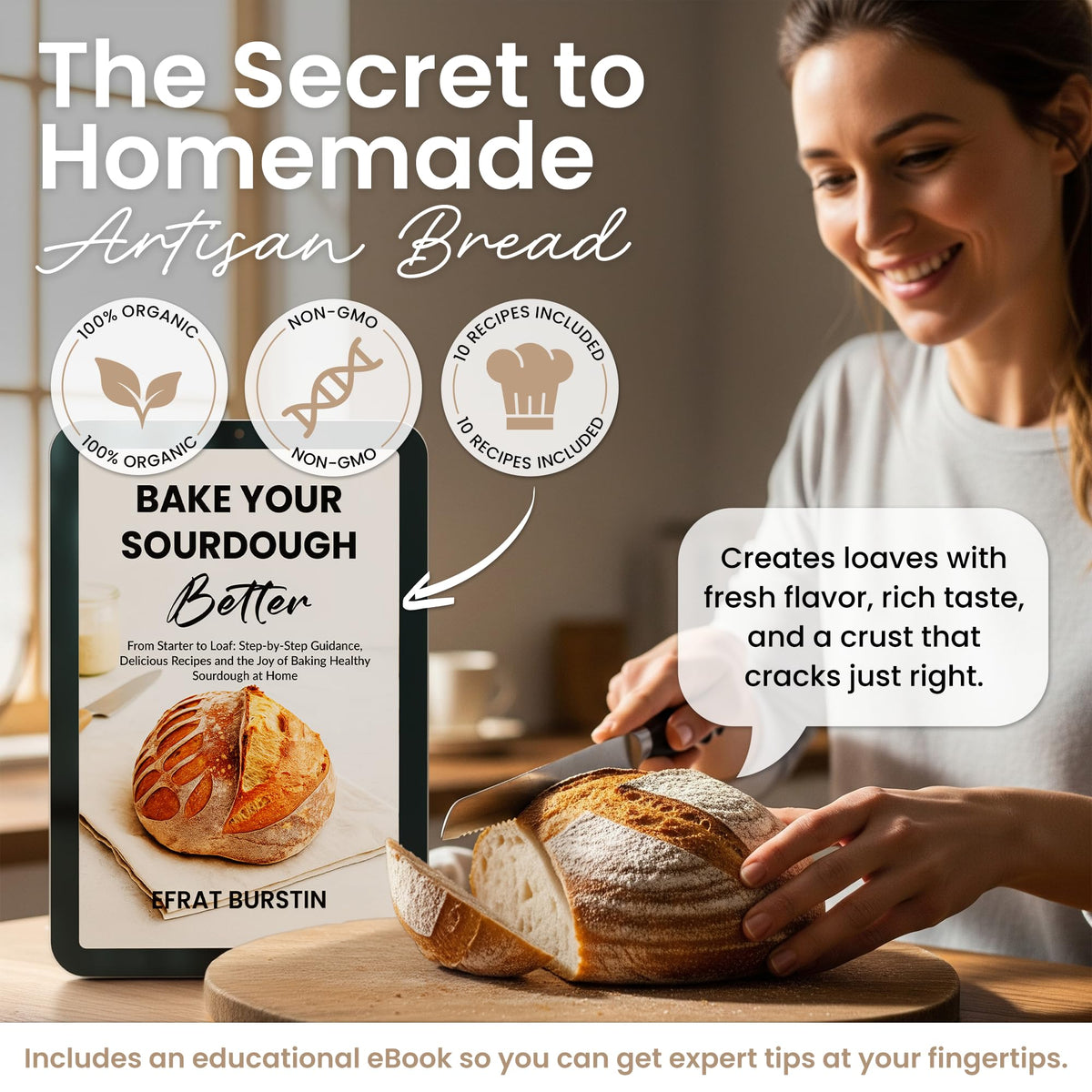 ERNEY organic sourdough flour bag showing premium organic ingredients for flavorful loaves
