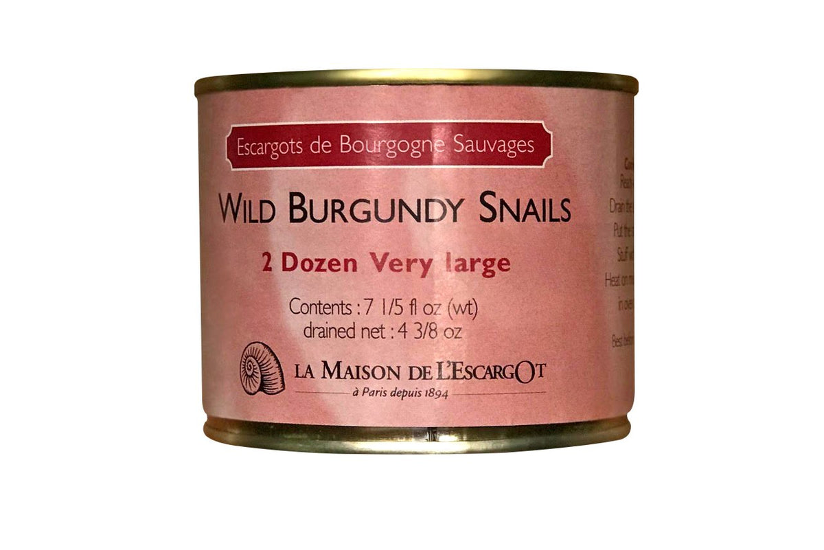 Escargots de Bourgogne Sauvages wild snails in a jar, ideal for premium escargot preparations.