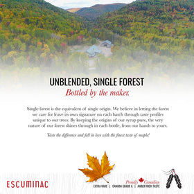 Escuminac maple syrup amber bulk party favors, easy to share at weddings.