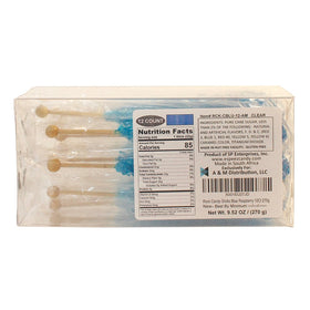 Espeez blue raspberry rock candy sticks on sticks for weddings and events.