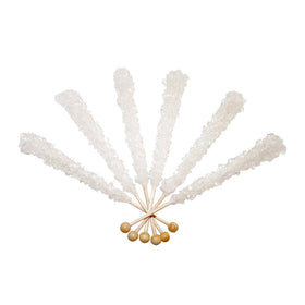 Espeez white rock candy stick elevates dessert table visuals and theme.