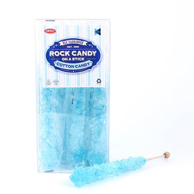Espeez extra-large rock candy sticks light blue close-up for candy buffets and weddings