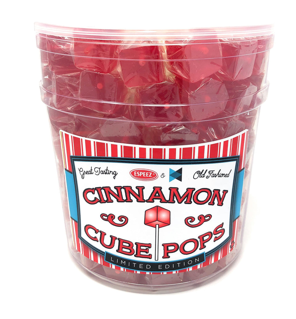 Espeez cinnamon cube lollipop, ideal for party favors and candy buffets.