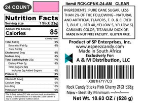 Espeez individually wrapped pink rock candy stick ideal for candy buffets