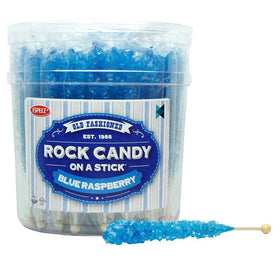 Espeez blue raspberry rock candy stick, wrapped, ideal for candy buffets.