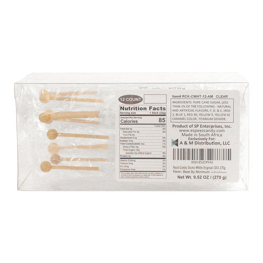 Espeez wrapped white rock candy stick ideal as a stylish party favor.