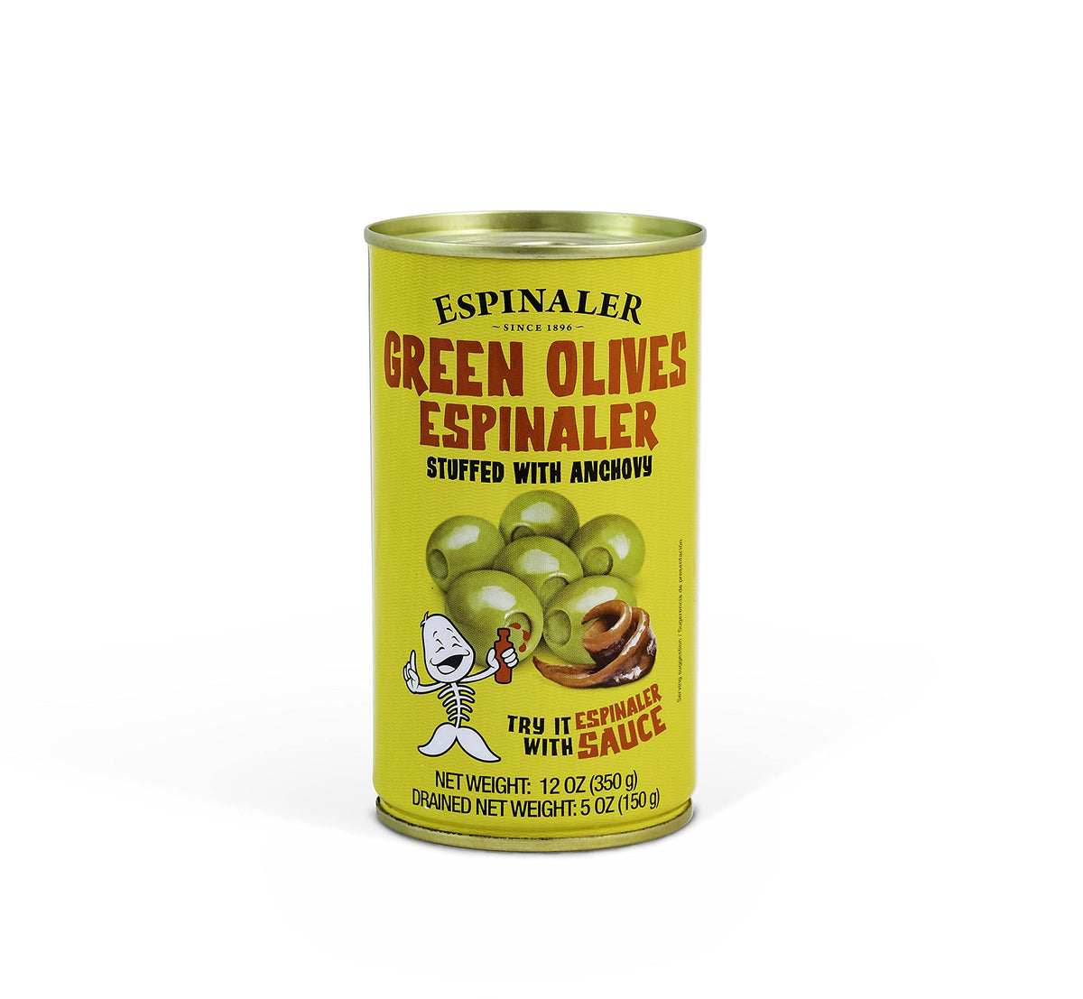Espinaler olives stuffed with anchovy, ideal tapas pairing with drinks.
