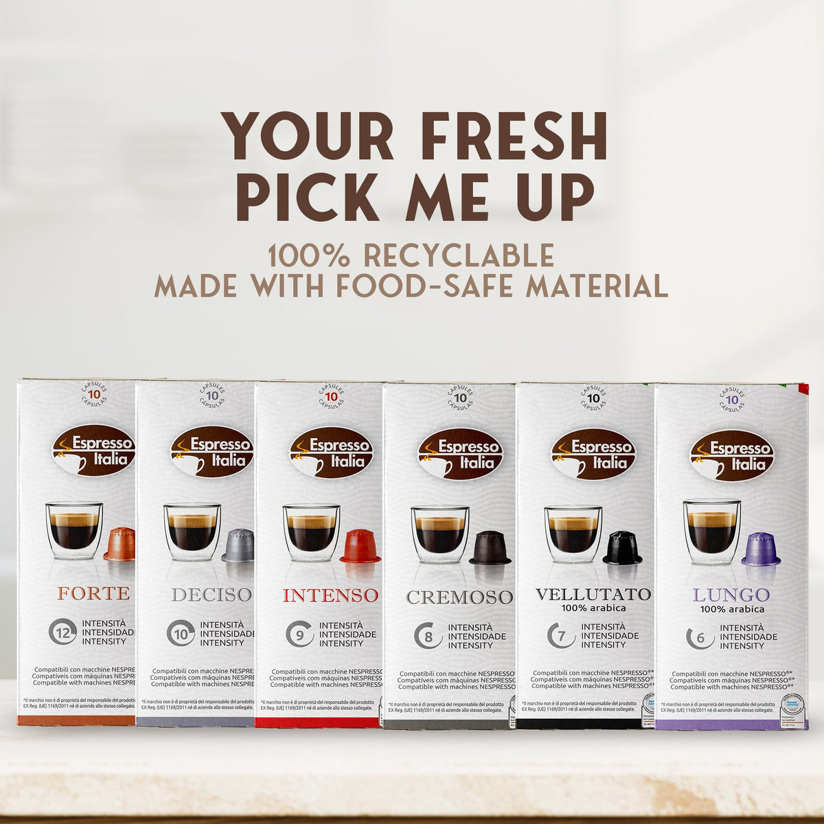 Espresso Italia Forte intensity capsule from the collection.