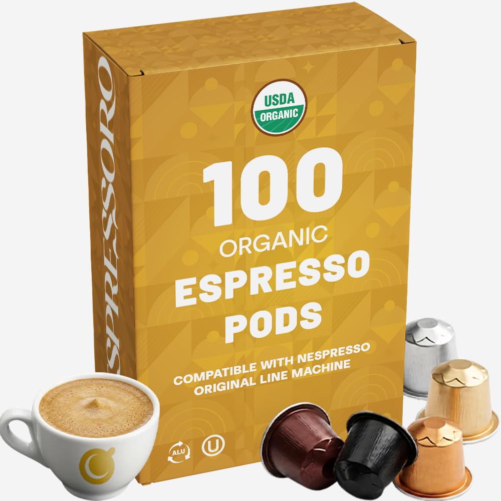 Espressoro 100 Organic Espresso Capsules Variety Pack — USDA Organic, versatile for mornings