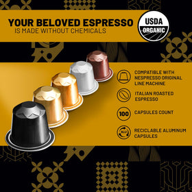 Espressoro Organic Espresso Pods Nespresso Original Compatibility — seamless compatibility for Original Line machines