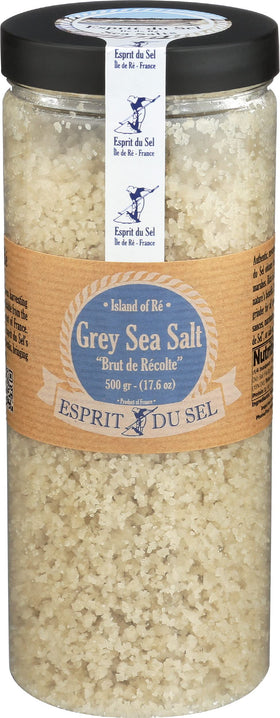 ESPRIT DU SEL Grey Sea Salt packaging on kitchen shelf, ideal for baking
