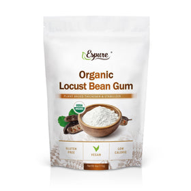 Espure locust bean gum powder from Italy, organic vegan stabilizer for sauces.