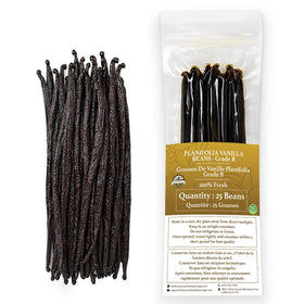 Essence Vanilla Beans Grade B from Indonesia, long Planifolia beans ideal for premium extracts.