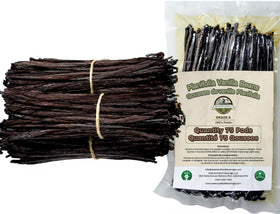 ESSENCE vanilla beans bulk, 75 pods, for rich vanilla extract and gourmet desserts.