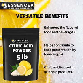 Essencea Citric Acid quality inspection badge indicating batch freshness and safety.
