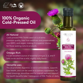 Essences Bulgaria Milk Thistle Oil amber color signals premium cold-pressed extract.
