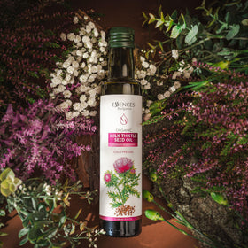 Essences Bulgaria Milk Thistle Oil farm origin image conveys care from seed to drop.