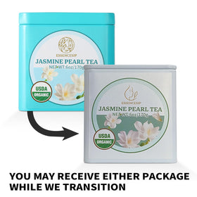 Essencesip Jasmine aroma rising from steaming cup, crafting a soothing moment.