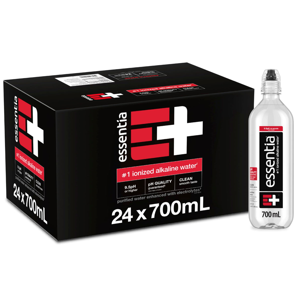 Essentia Water 24-pack 700ml front view for easy on-the-go hydration