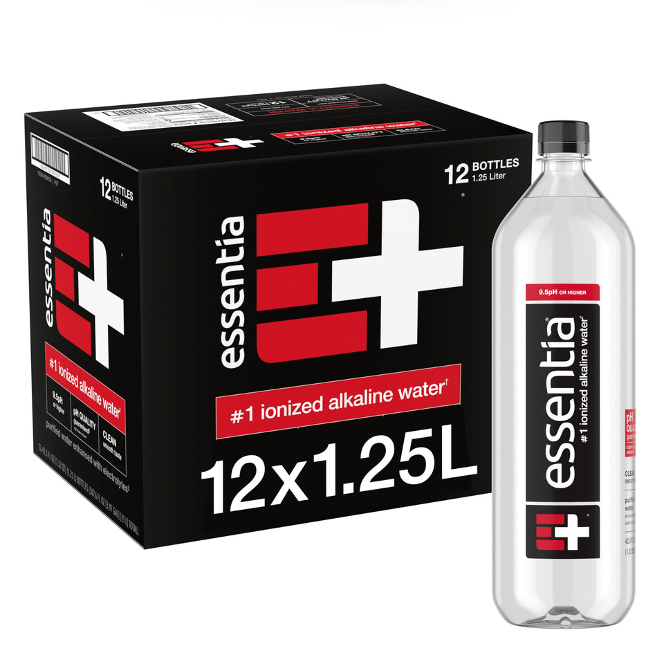 Essentia Water case of 12 bottles ready for home or office hydration.
