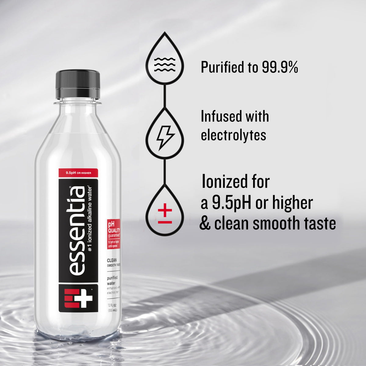Essentia Water in an office setting for quick, convenient hydration.