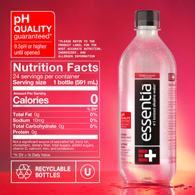 Essentia Water packaging is recyclable to reduce waste.