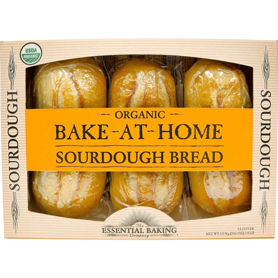 Essential Baking Co bake-at-home organic sourdough kit, two-pack packaging enables fresh loaves each week.