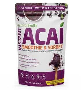 Essenzefruits Acai Powder bag front showcasing natural, non-GMO superfood.