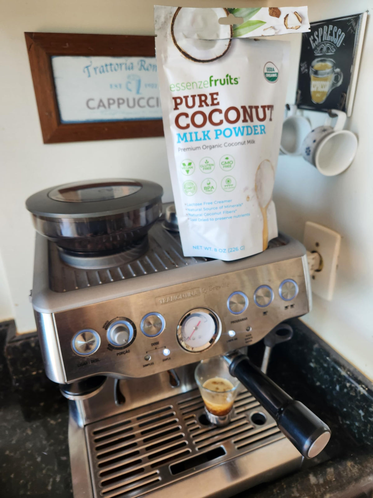 Essenzefruits Coconut Milk Powder clean-label icon signaling no artificial additives.