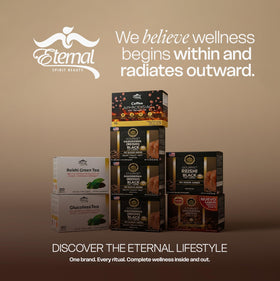 Eternal Spirit Beauty instant coffee in hot water, quick prep anytime