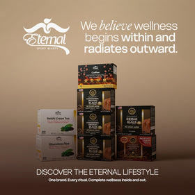 On the go morning routine with Eternal Spirit Beauty instant latte sachets.