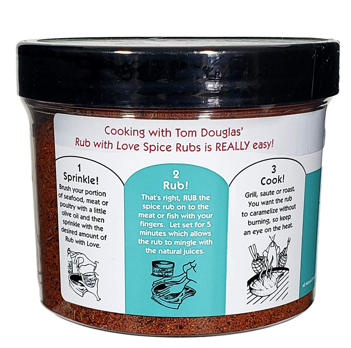Etta’s recipe card included with Rub with Love salmon rub