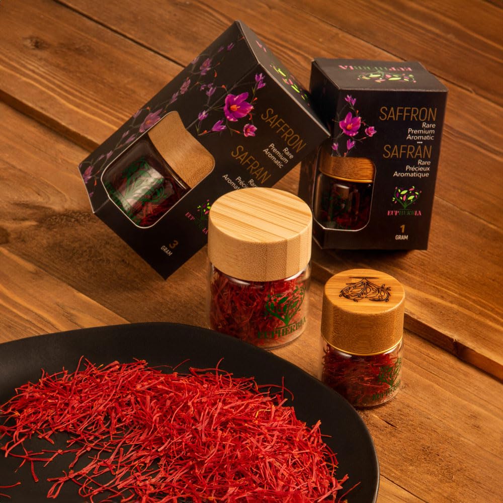 Eupherbia pure natural saffron without additives for authentic flavor.